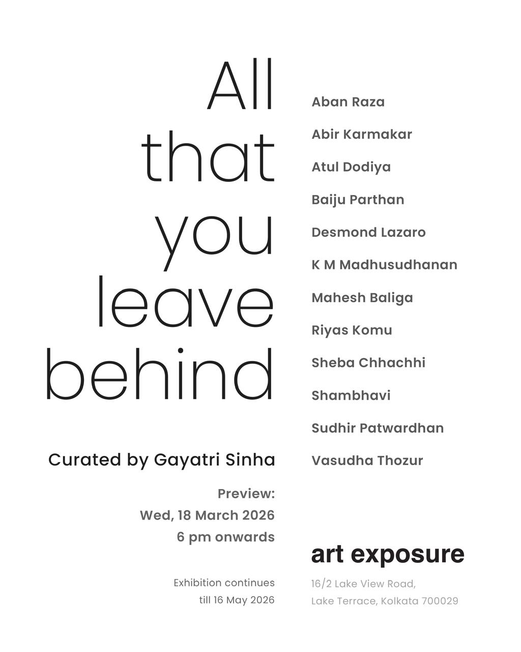 Upcoming Exhibition Poster